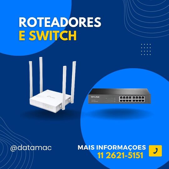 Imagem de Roteadores e Switch para conectividade confiável para automação comercial.