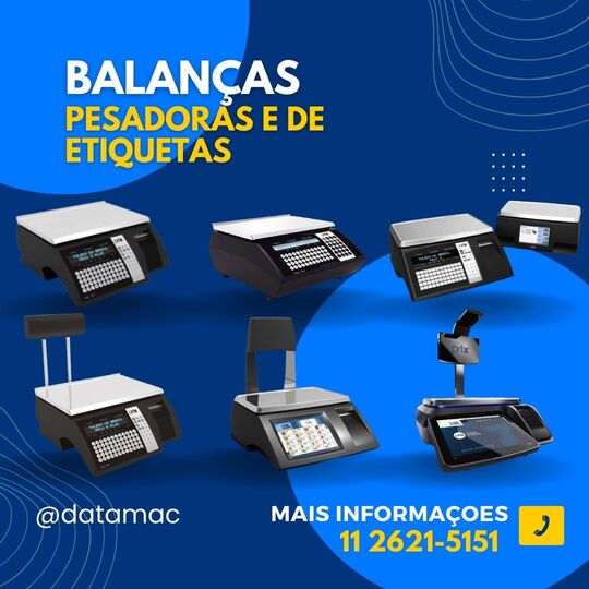 Imagem de uma Balança Pesadora com impressão de etiquetas integradapara automação comercial.