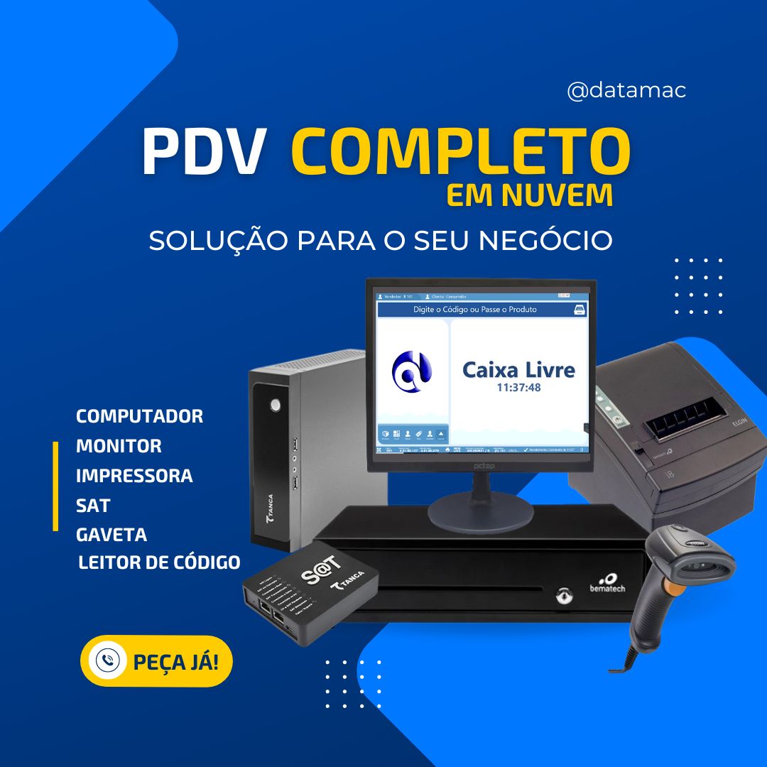 Imagem de PDV Multiloja em Nuvem, que a empresa Datamac Automação Comercial oferece para o seu négocio.